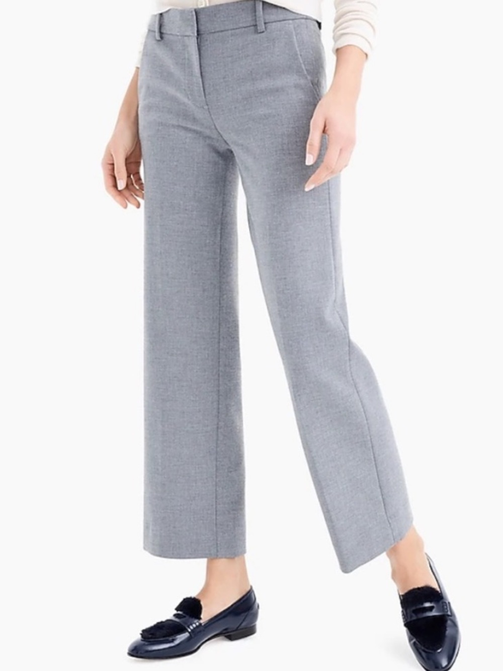 J Crew 365 Stretch Tailored Cropped Pants in Gray